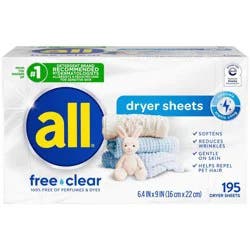 All Free Clear Fabric Softening Sheets - 195ct