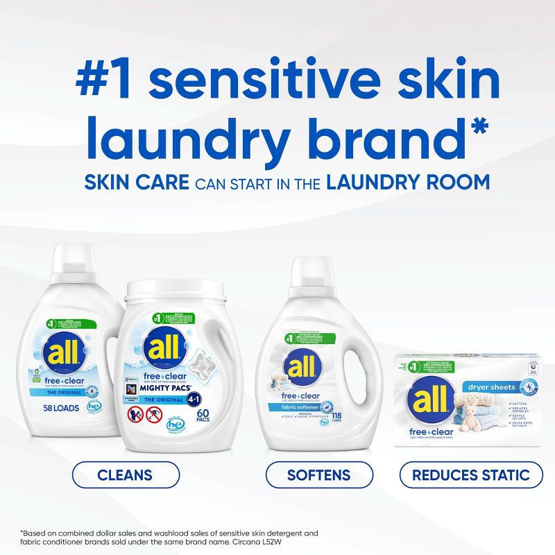 slide 5 of 8, All Unscented Free Clear Advanced Oxi HE Liquid Laundry Detergent 104 Loads - 154 fl oz, 154 fl oz