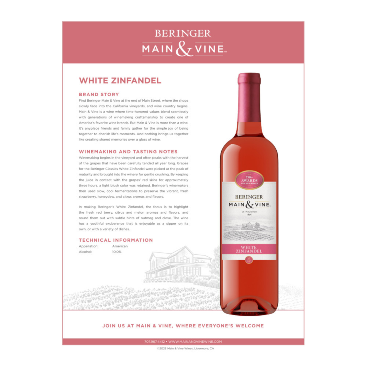 slide 2 of 5, Beringer White Zinfandel 750 ml, 750 ml