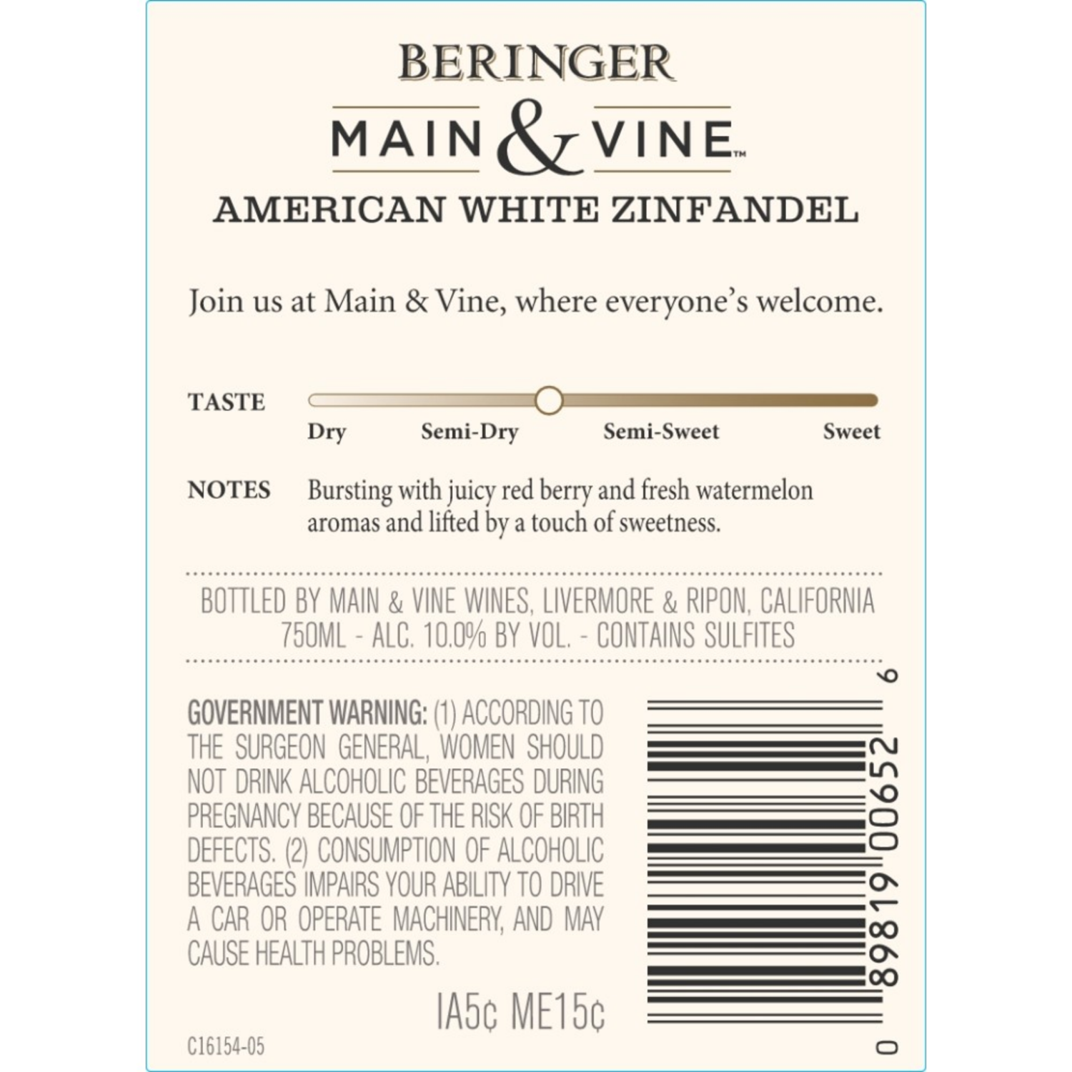 slide 3 of 5, Beringer White Zinfandel 750 ml, 750 ml