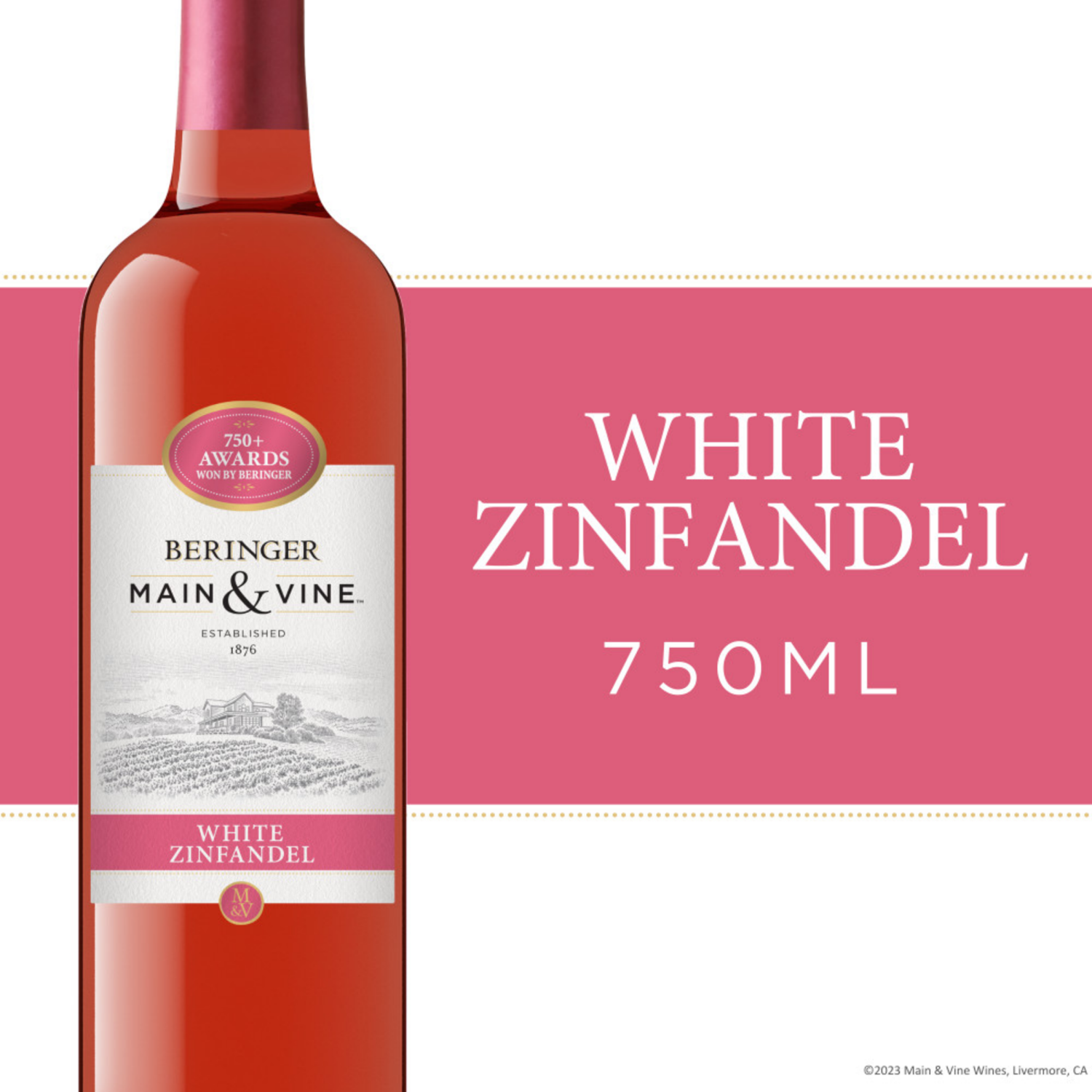 slide 1 of 5, Beringer White Zinfandel 750 ml, 750 ml