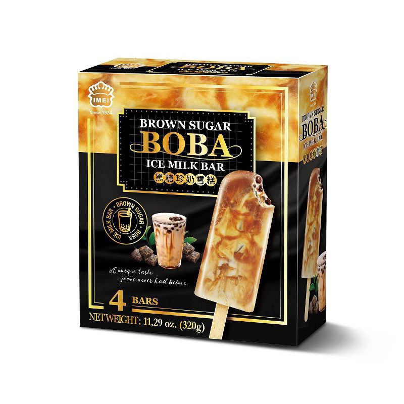 slide 1 of 7, I MEI Boba Ice Bar Frozen Brown Sugar Ice Milk Bar - 11.29oz/4ct, 11.29 oz, 4 ct