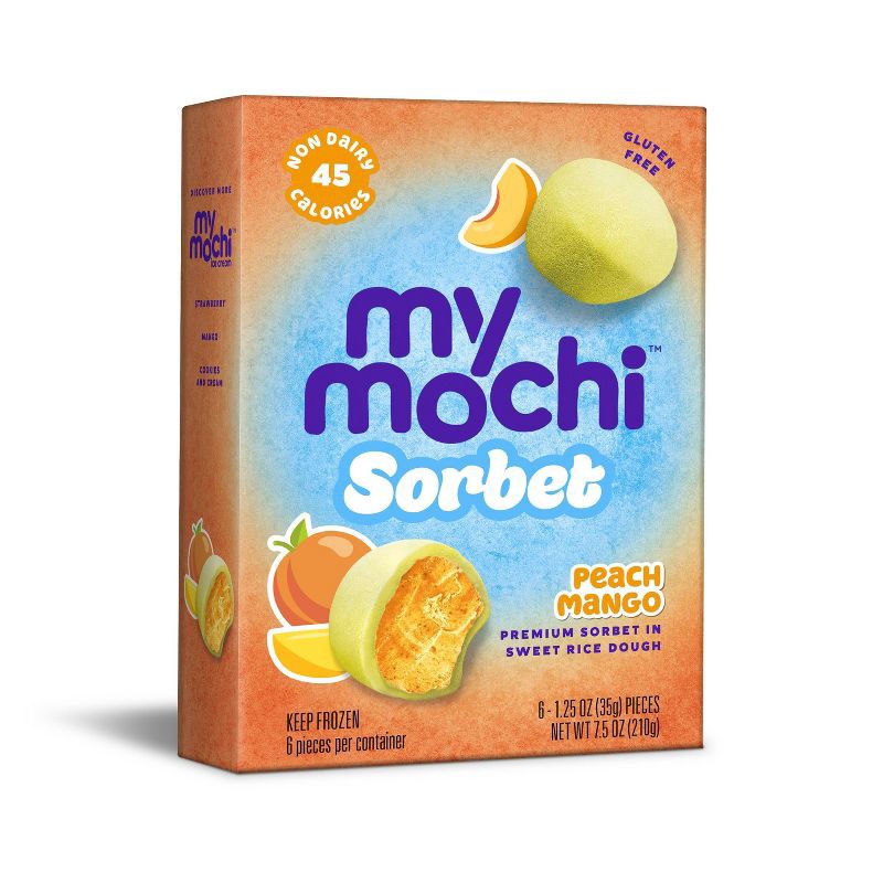 slide 2 of 4, My/Mochi My Mochi Peach Mango Sorbet Frozen Dessert - 7.5oz/6ct, 6 ct; 7.5 oz