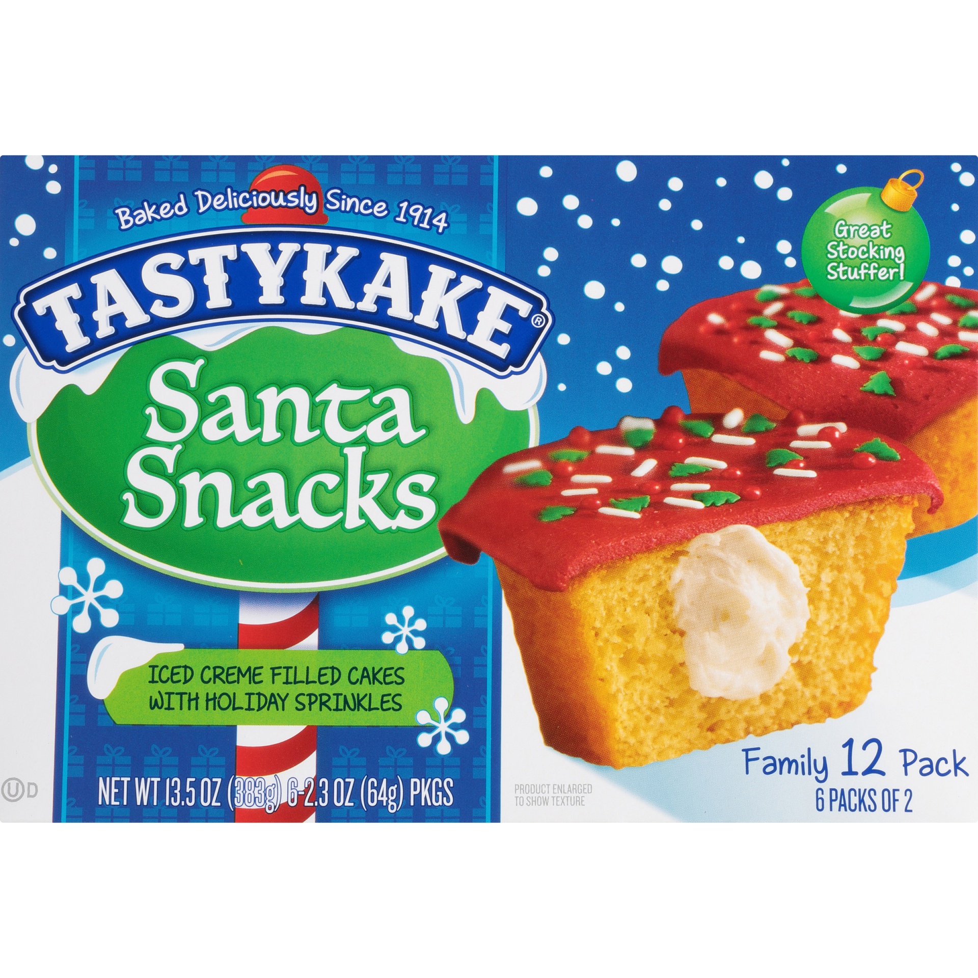 slide 6 of 8, Tastykake Santa Snacks With Holiday Icing Festive Sprinkles Of 2, 6 ct
