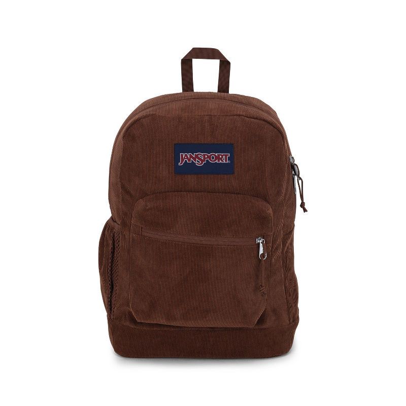 slide 1 of 8, JanSport Cross Town Plus Remix 17" Backpack - Basic Brown: School & College Bag, 1 ct