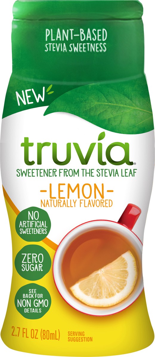 slide 3 of 3, Truvia Zero-Calorie Liquid Sweetener from the Stevia Leaf, 2.7 oz fluid ounce bottle, Lemon flavor, 2.7 fl oz