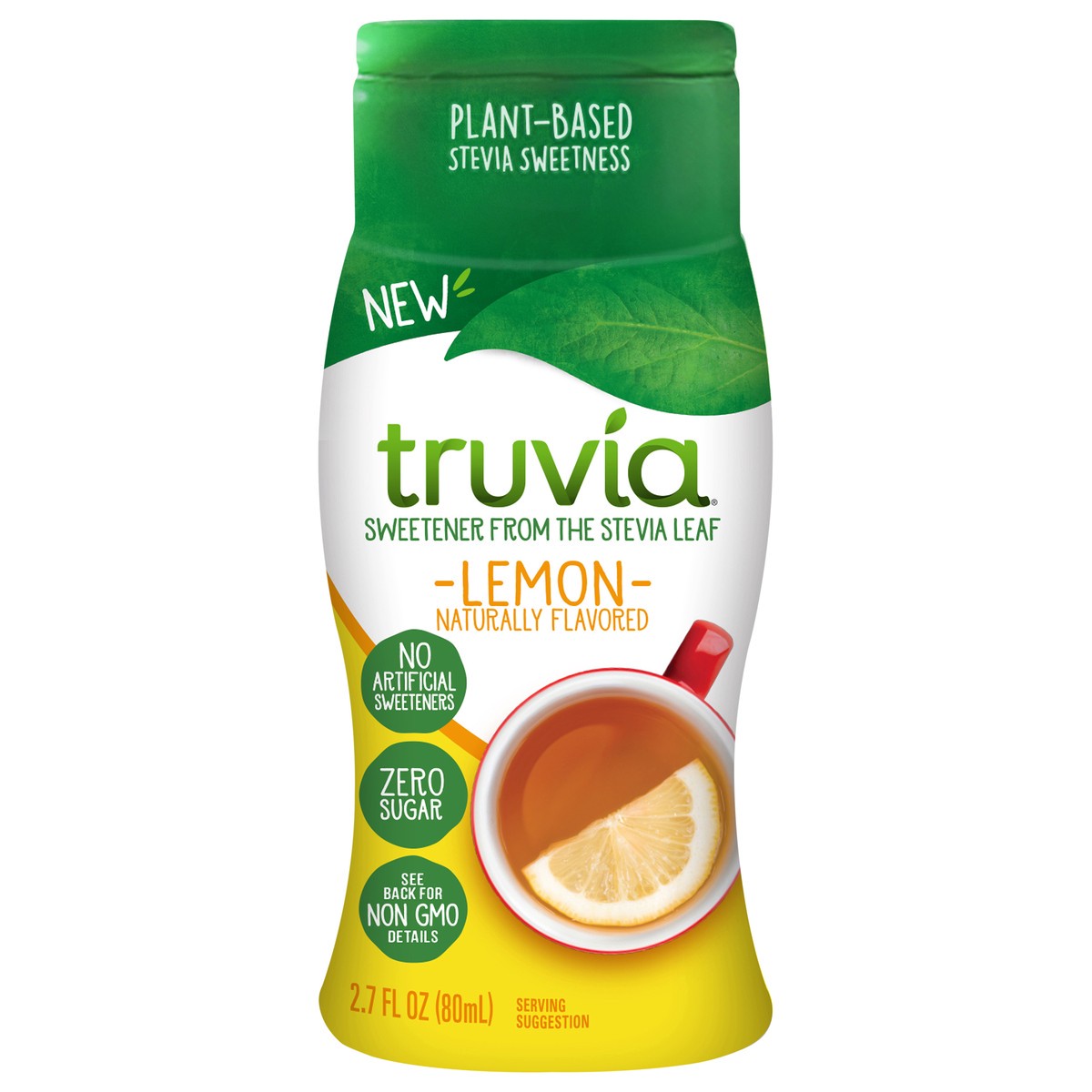 slide 1 of 3, Truvia Zero-Calorie Liquid Sweetener from the Stevia Leaf, 2.7 oz fluid ounce bottle, Lemon flavor, 2.7 fl oz
