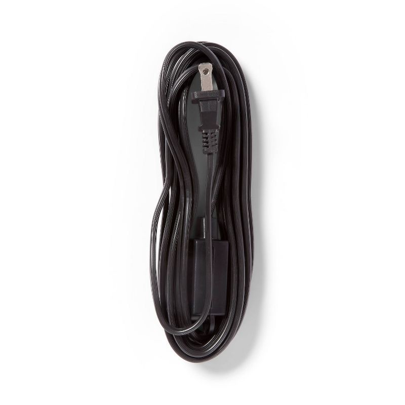 slide 2 of 3, 12' Indoor Cord 4 with 3 Outlets and Sliding Safety Cover Black - Dealworthy™, 1 ct