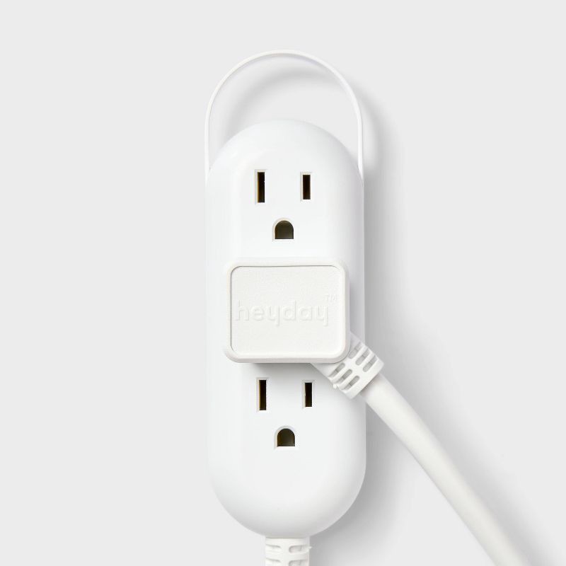 slide 3 of 3, 12' 3-Outlet Indoor Extension Cord White - heyday™: Flat Plug, 16 AWG, 12 ft, 13 Amp, 1 Year Warranty, 12 ft