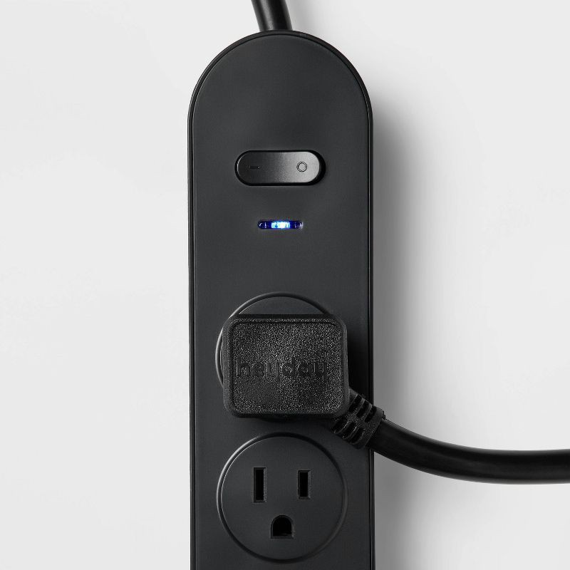 slide 3 of 3, 6 Outlet Surge Protector 3' Cord Black - heyday™, 1 ct