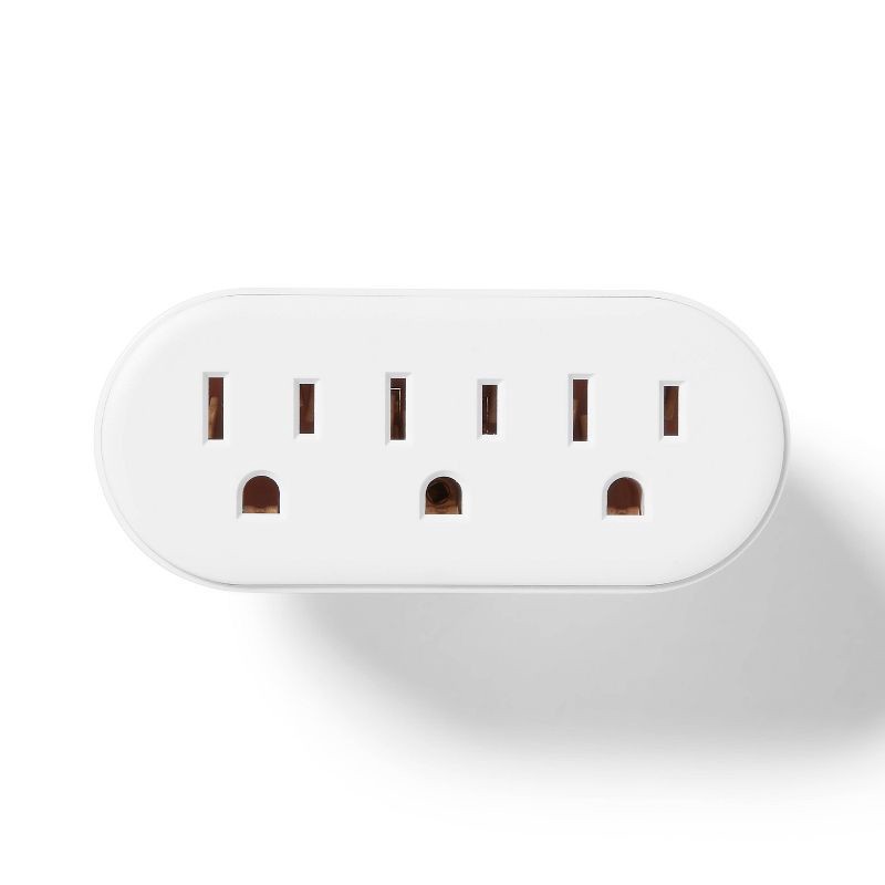 slide 2 of 3, 3 Outlet Wall Tap White - Dealworthy™: Multi Plug Extender, 6 Outlet Adapter, 15A, 1 Year Warranty, 1 ct
