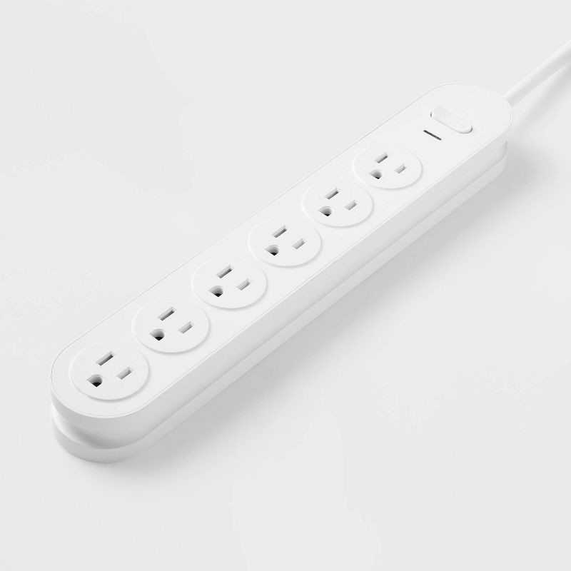 slide 2 of 3, 6 Outlet Surge Protector 3' Cord White - heyday™, 1 ct