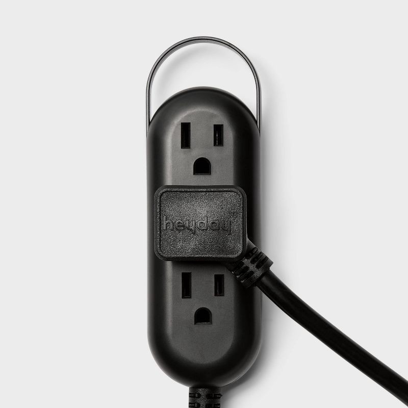 slide 3 of 3, 12' 3-Outlet Indoor Extension Cord Black - heyday™: 12 ft, 16 AWG, 13 Amps, 2 Conductors, 1 Year Warranty, 12 ft