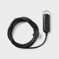 12' 3-Outlet Indoor Extension Cord Black - heyday™: 12 ft, 16 AWG, 13 Amps, 2 Conductors, 1 Year Warranty