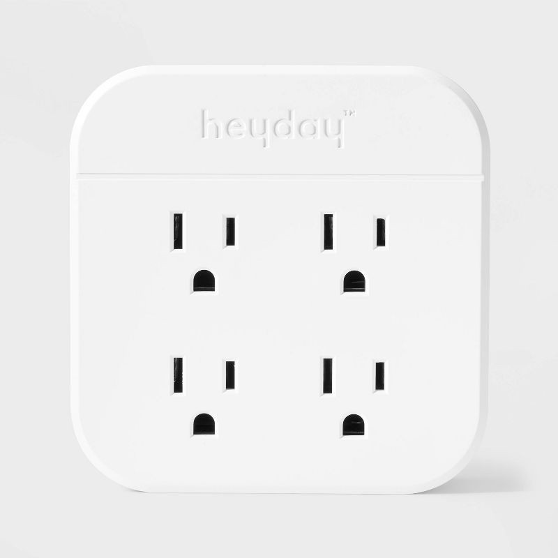 slide 1 of 3, 4 Outlet Wall Tap with USB White - heyday™: Multi Outlet Adapter & Extender, 13A, 1-Year Warranty, 1 ct