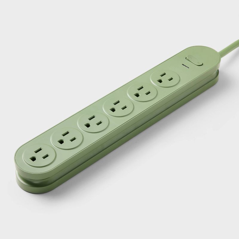 slide 2 of 3, 6 Outlet Surge Protector 6' Cord Green - heyday™, 1 ct