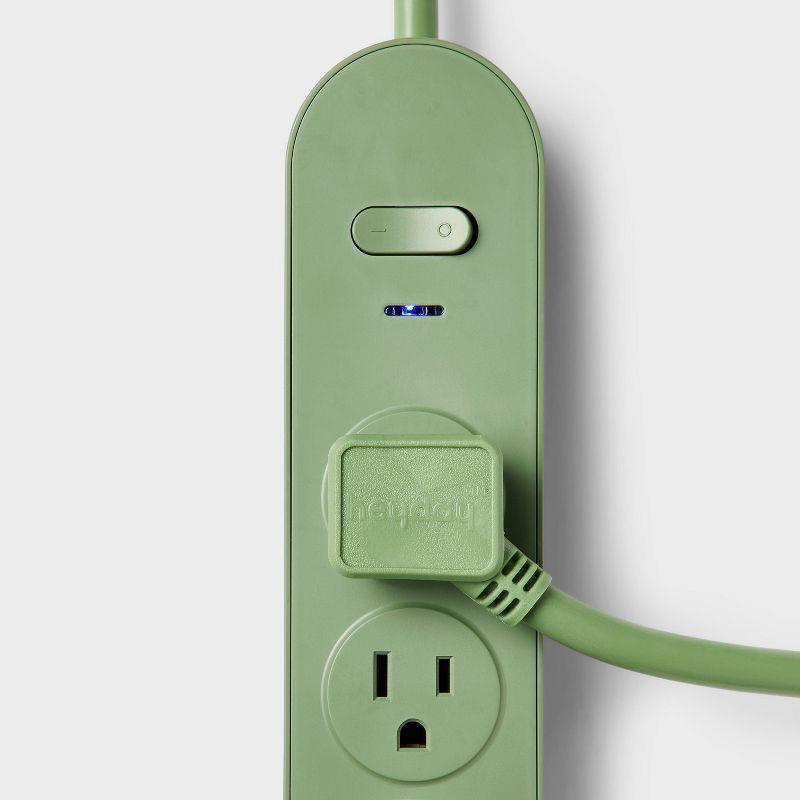 slide 3 of 3, 6 Outlet Surge Protector 6' Cord Green - heyday™, 1 ct