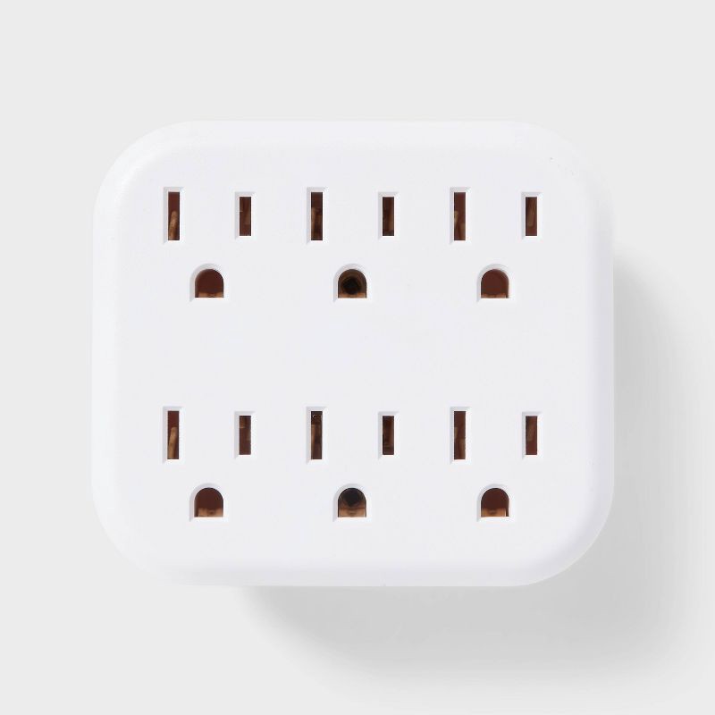 slide 2 of 3, 6 Outlet Wall Tap White - Dealworthy™, 1 ct