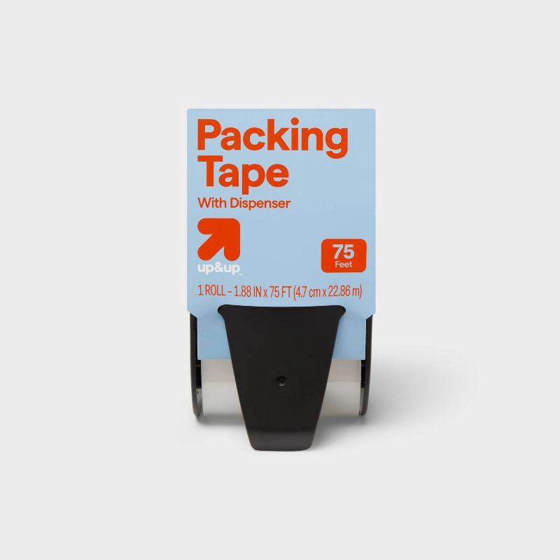 slide 1 of 3, Packing Tape with Dispenser 75ft - up&up™, 75 ft