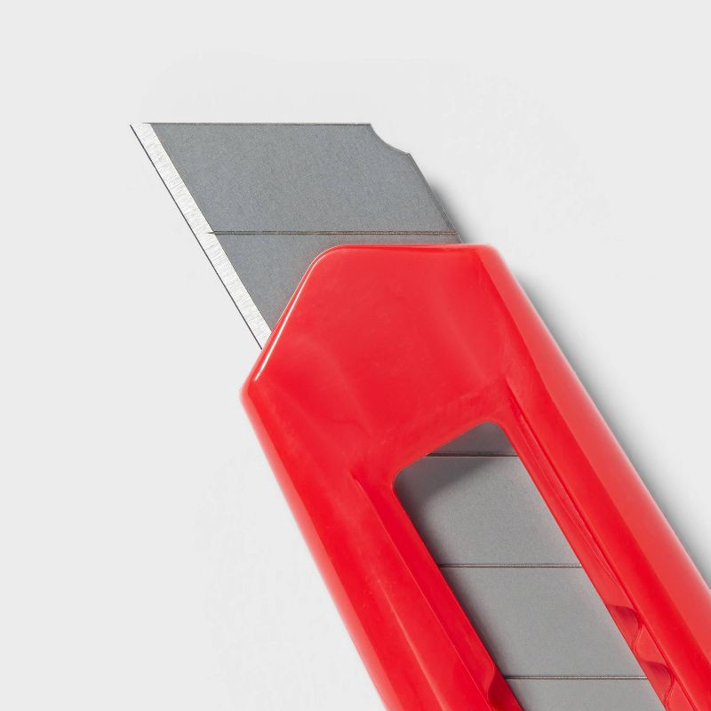slide 3 of 3, Utility Knife Carded 2pk - up&up™: Stainless Steel, Red, Boxcutter, Snips, Shears, Cutters, 6.46" Height, 2 ct