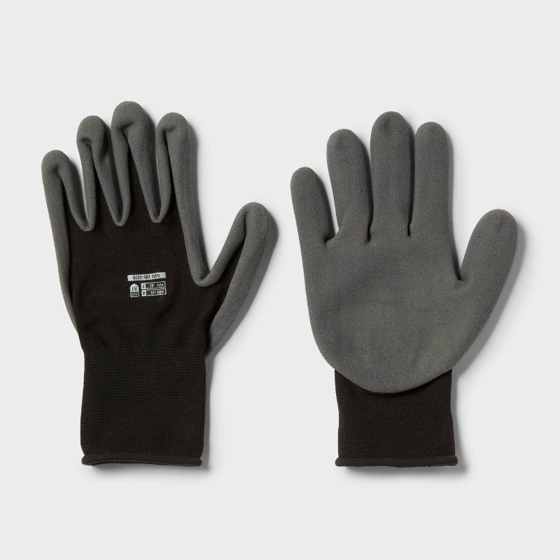 slide 3 of 4, Moving Utility Gloves Heavy Duty - up&up™: Large Nylon Work Gloves for Adults, Multipurpose, Gray/Black, 1 ct