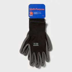 Moving Utility Gloves Heavy Duty - up&up™: Large Nylon Work Gloves for Adults, Multipurpose, Gray/Black