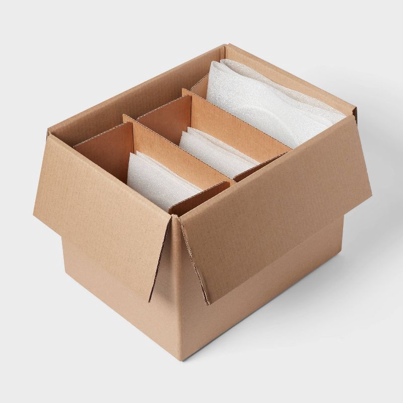 slide 4 of 4, Dish Kit - up&up™: Moving Supplies, Dish Packing Kit, Mailing Boxes, Chipboard, Flap Closure, Brown, 6x11 Inches, 1 ct