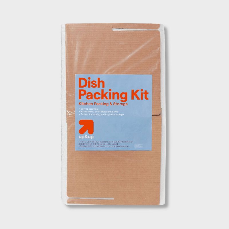 slide 1 of 4, Dish Kit - up&up™: Moving Supplies, Dish Packing Kit, Mailing Boxes, Chipboard, Flap Closure, Brown, 6x11 Inches, 1 ct