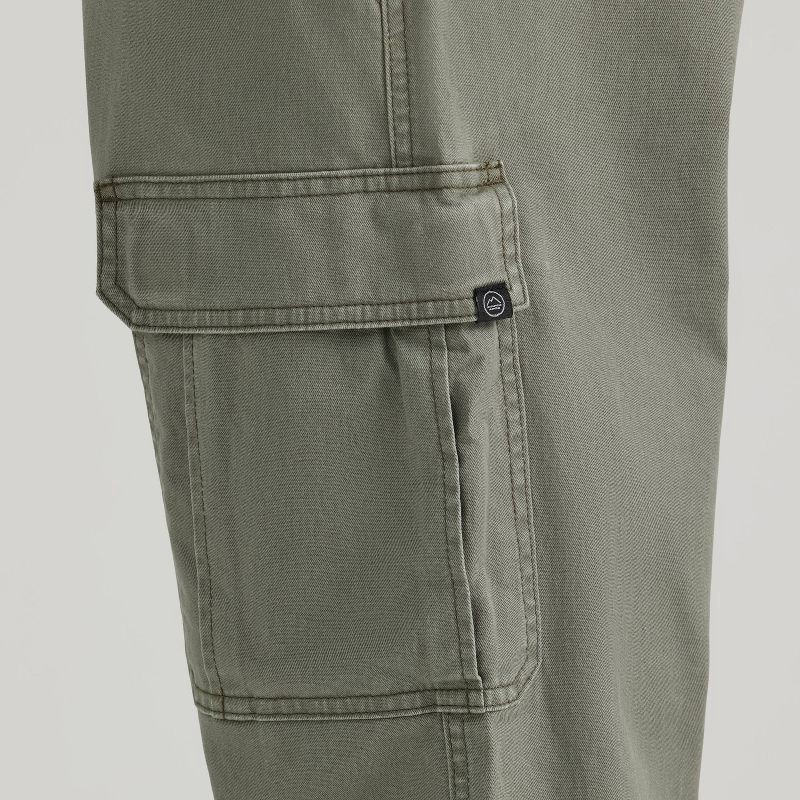 slide 4 of 6, Wrangler Men's ATG Relaxed Cargo Pants - Dusty Olive 32x34: Heavyweight Cotton-Spandex, Mid Rise, Full Length, Machine Washable, 1 ct