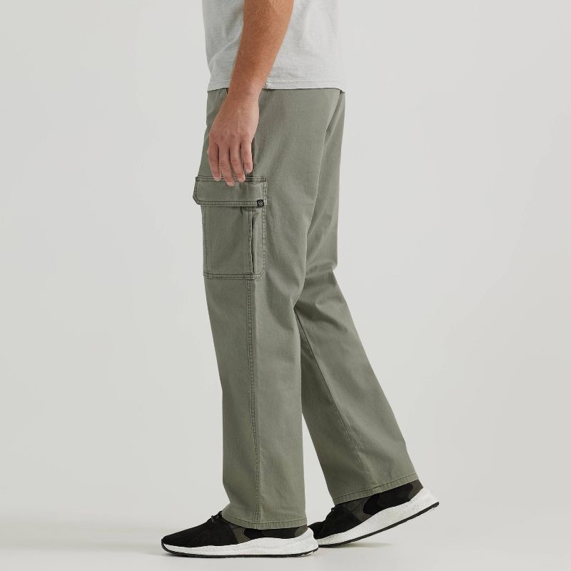 slide 3 of 6, Wrangler Men's ATG Relaxed Cargo Pants - Dusty Olive 38x32: Heavyweight Cotton-Spandex, Mid Rise, Fly Button & Zipper, 1 ct