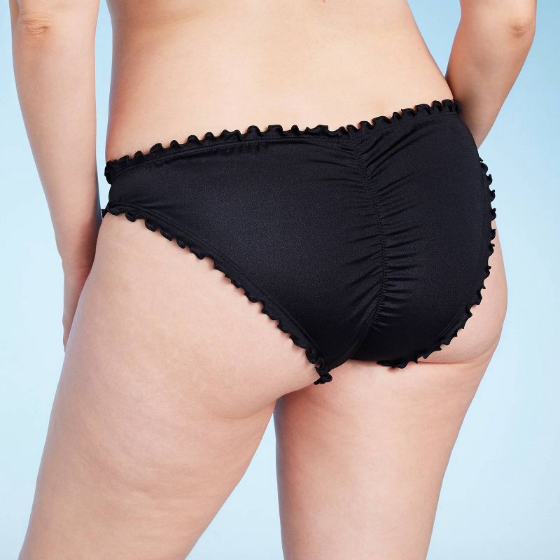 slide 3 of 5, Women's Ruffle Cheeky Bikini Bottom - Shade & Shore™ Gray Shine XL, 1 ct