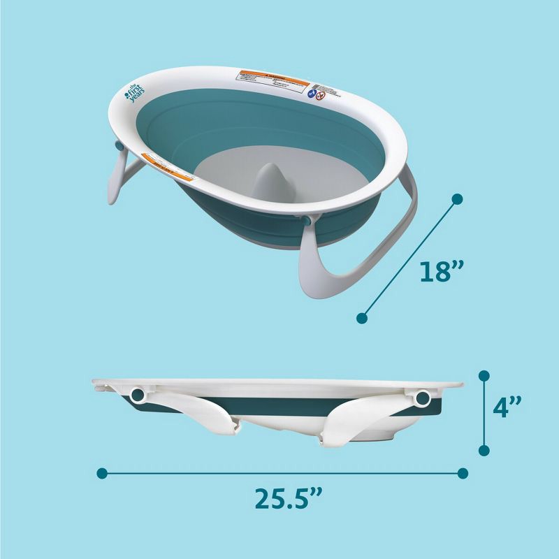 slide 8 of 9, The First Years Sure Comfort® Infant to Toddler Collapsible Baby Bathtub, 1 ct
