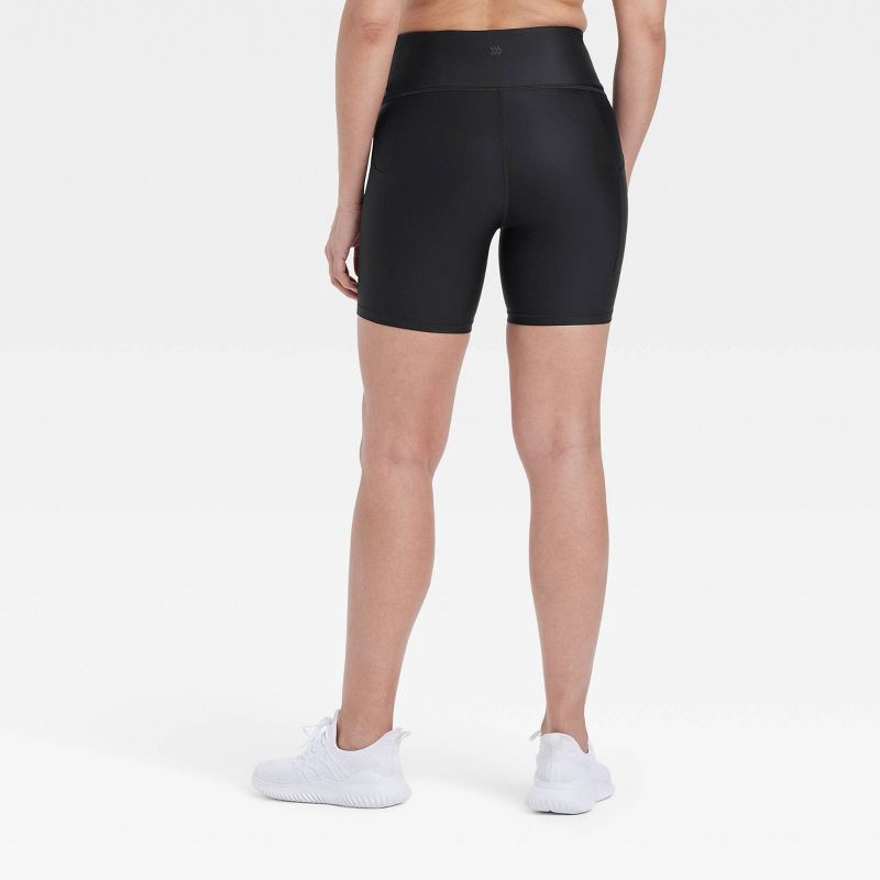 slide 2 of 5, Women's Effortless Support Bike Shorts 6" - All In Motion™ Black M: Moisture Wicking, Quick Drying, 1 ct