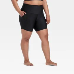 Women's Effortless Support Bike Shorts 6" - All In Motion™ Black XXL: Moisture Wicking, Quick Drying, UPF 50+