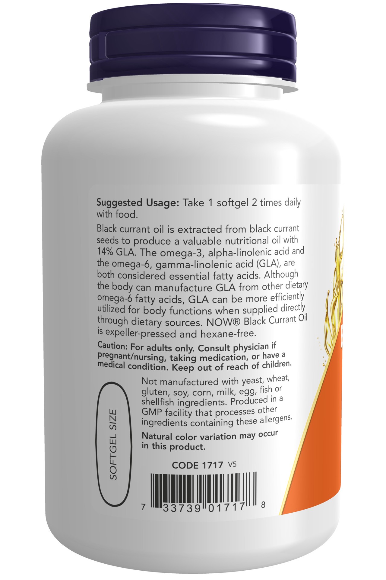 slide 4 of 4, NOW Black Currant Oil, Double Strength 1000 mg - 100 Softgels, 100 ct