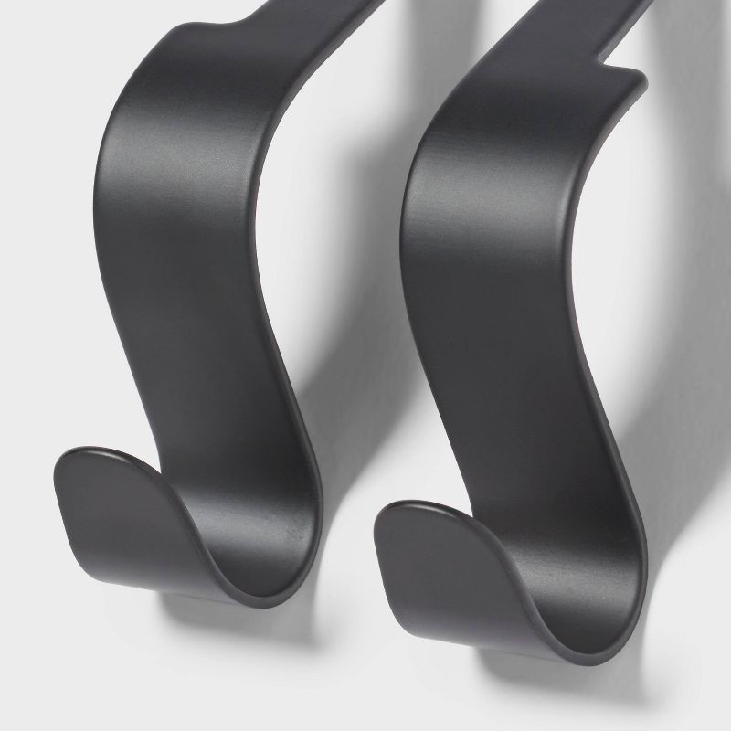 slide 3 of 3, 2pk Car Hooks Black - Brightroom™: Universal Steel Storage for Bags & Purses, Matte Black, No Assembly Required, 2 ct