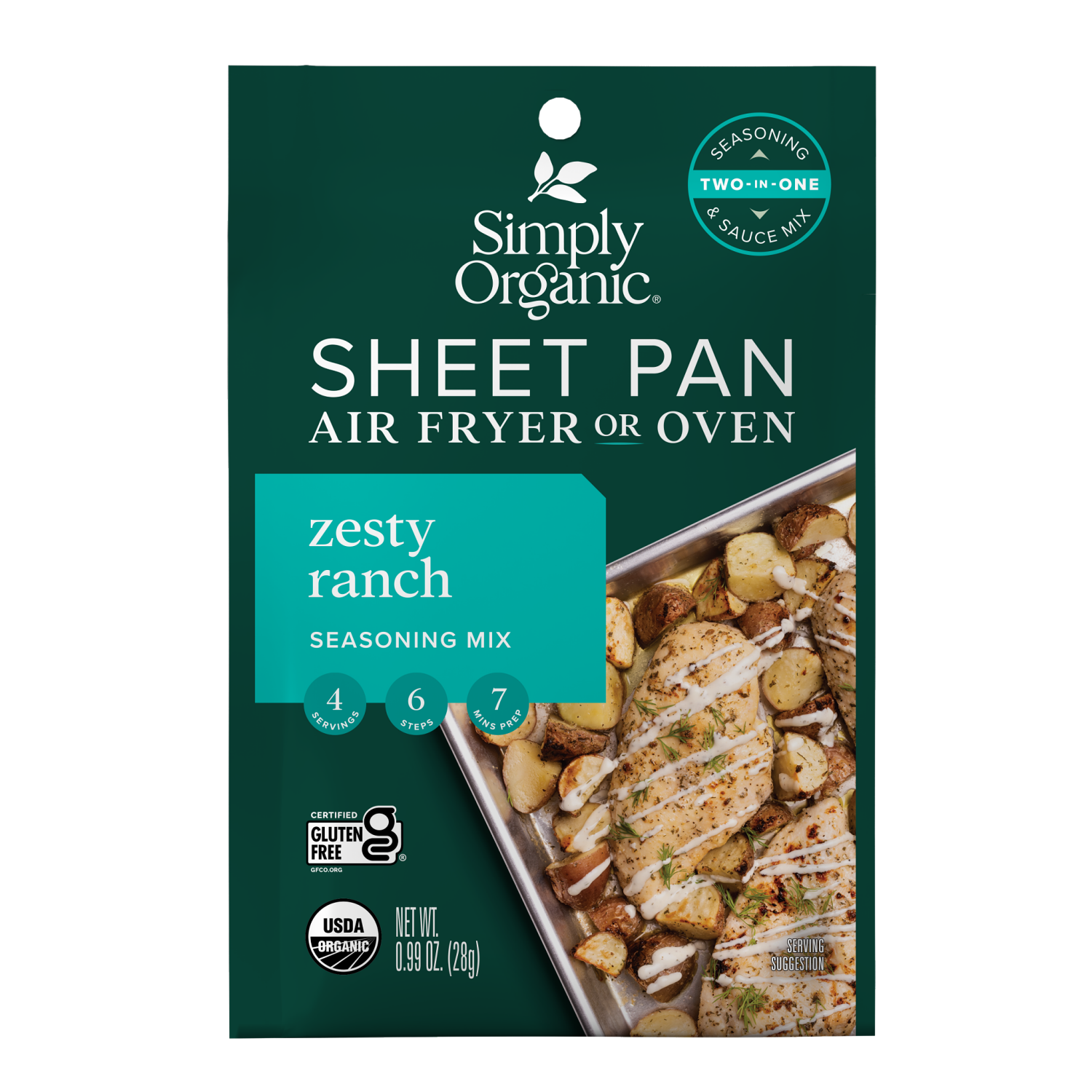 slide 1 of 4, Simply Organic Sheet Pan Seasoning Mix, Zesty Ranch, 0.99 oz