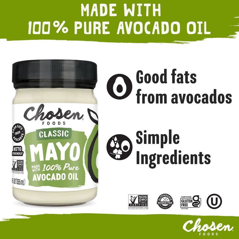 slide 7 of 8, Chosen Foods Classic Mayo 12oz, 12 oz