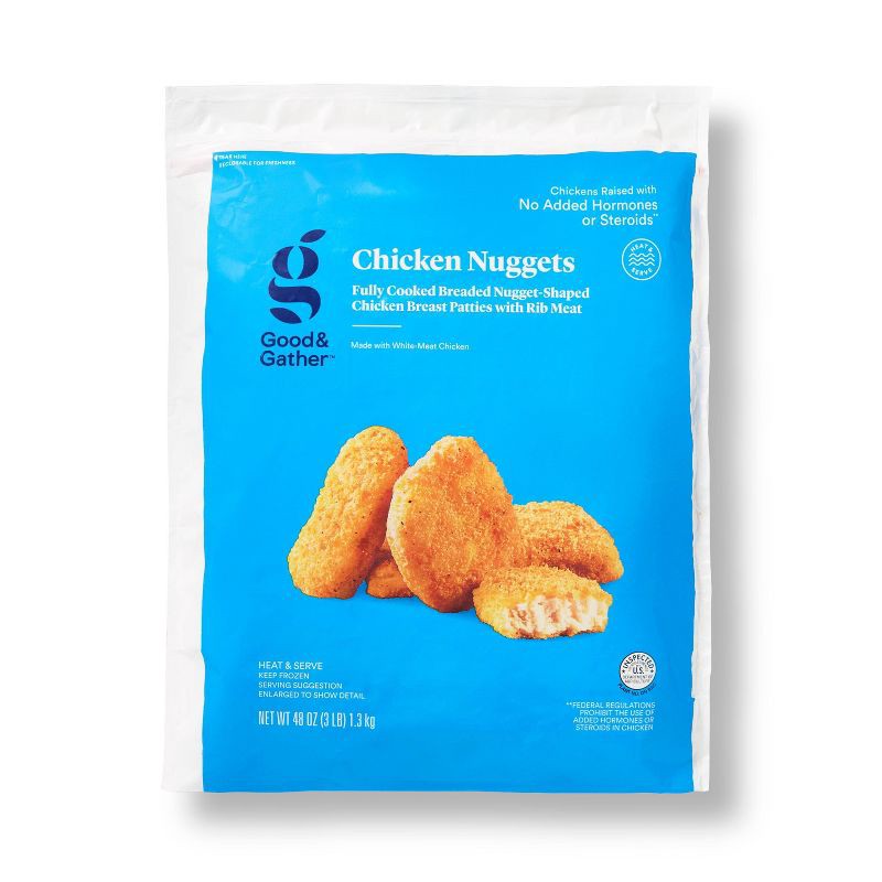 slide 1 of 3, Fully Cooked Chicken Nuggets - Frozen - 48oz - Good & Gather™, 48 oz