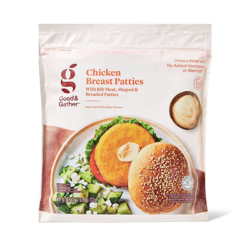 slide 1 of 4, Breaded Chicken Patties - Frozen - 26oz - Good & Gather™, 26 oz