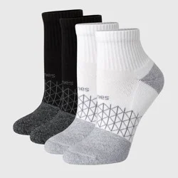 Hanes Women's 4pk Absolute Active Ankle Socks - White/Black 5-9: Seamless Toe, Midweight Knit