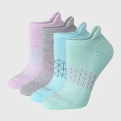 Hanes Women's 4pk Absolute Active Heel Tab No Show Socks - Cool Color 5-9: Midweight Knit, Seamless Toe, Machine Washable