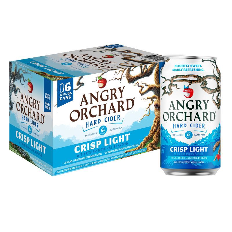 slide 1 of 9, Angry Orchard Crisp Light Cider - 6pk/12 fl oz Cans, 6 ct; 12 fl oz