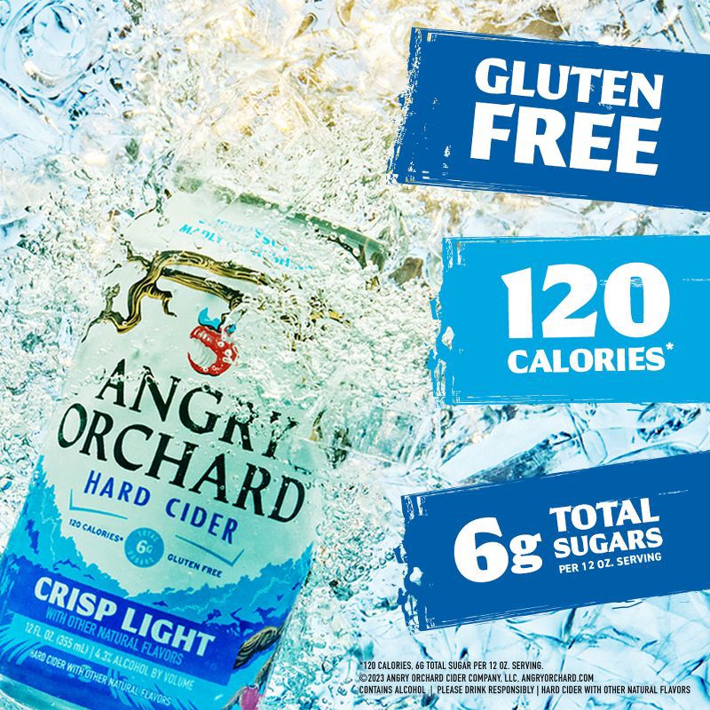 slide 6 of 9, Angry Orchard Crisp Light Cider - 6pk/12 fl oz Cans, 6 ct; 12 fl oz