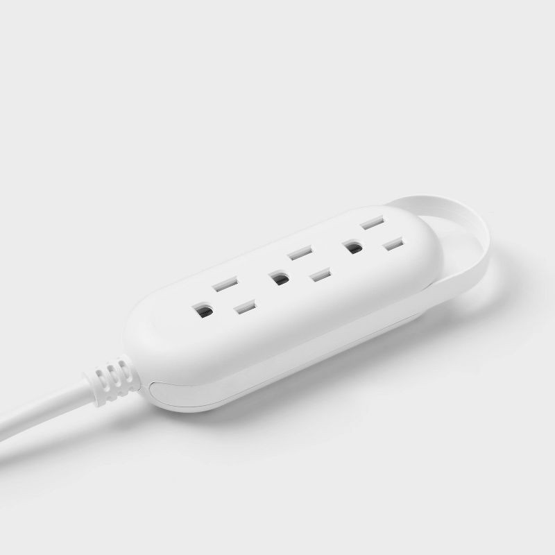 slide 2 of 3, 6' 3-Outlet Indoor Extension Cord White - heyday™: Flat Plug, Small, 16 AWG, 6ft, 13A, White, 6 ft