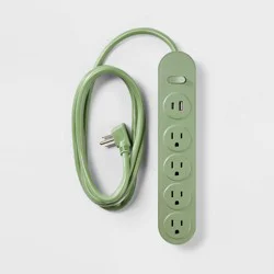 6' 4-Outlet Power Strip Extension Cord with USB and USB-C Ports Green - heyday™: Indoor/Outdoor, 6ft, 15A, 14 AWG