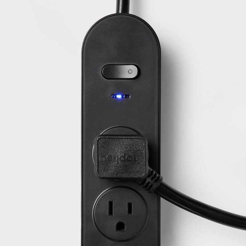 slide 3 of 3, 6 Outlet Surge Protector 6' Cord Black - heyday™, 1 ct