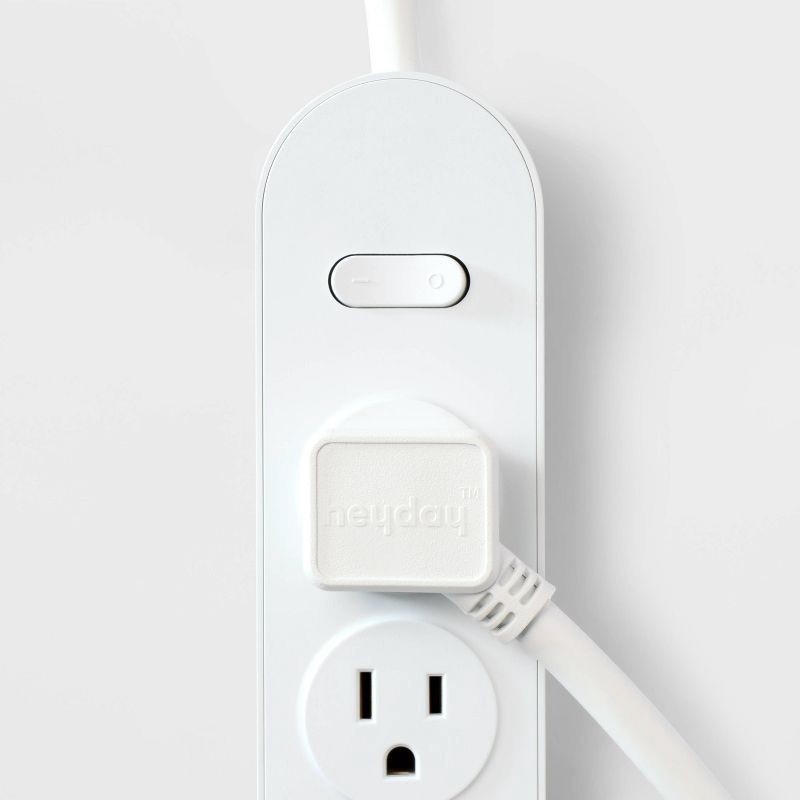 slide 3 of 3, 6' 5-Outlet Power Strip Extension Cord White - heyday™: Indoor Flat Plug, 6ft, 15A, 14 AWG, Multiple Outlets, 6 ft