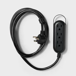 6' 3-Outlet Indoor Extension Cord Black - heyday™
