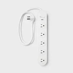 5 Outlet Surge Protector 3' Cord White - heyday™: Extension Cord, Outlet Extender, 500 Joules, Cord Management